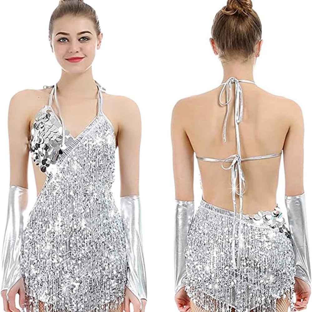 NWT Sequin Latin Dance Dress